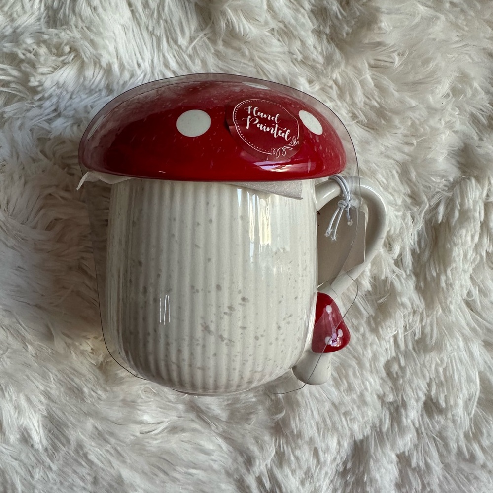 New Hand Painted Mushroom Mug